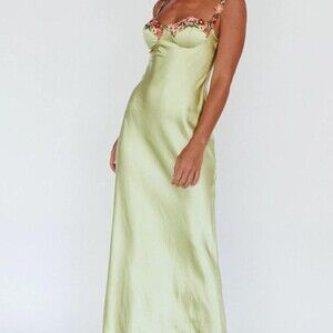 Green Floral Maxi Dress With 8 Ee 1